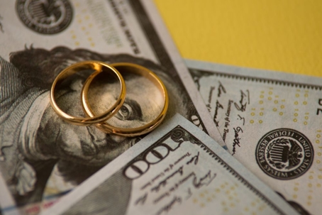Money and wedding rings