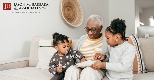grandmother bonding with her grandkids